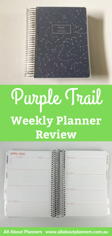 purple trail weekly planner review custom personalised pros and cons pen test