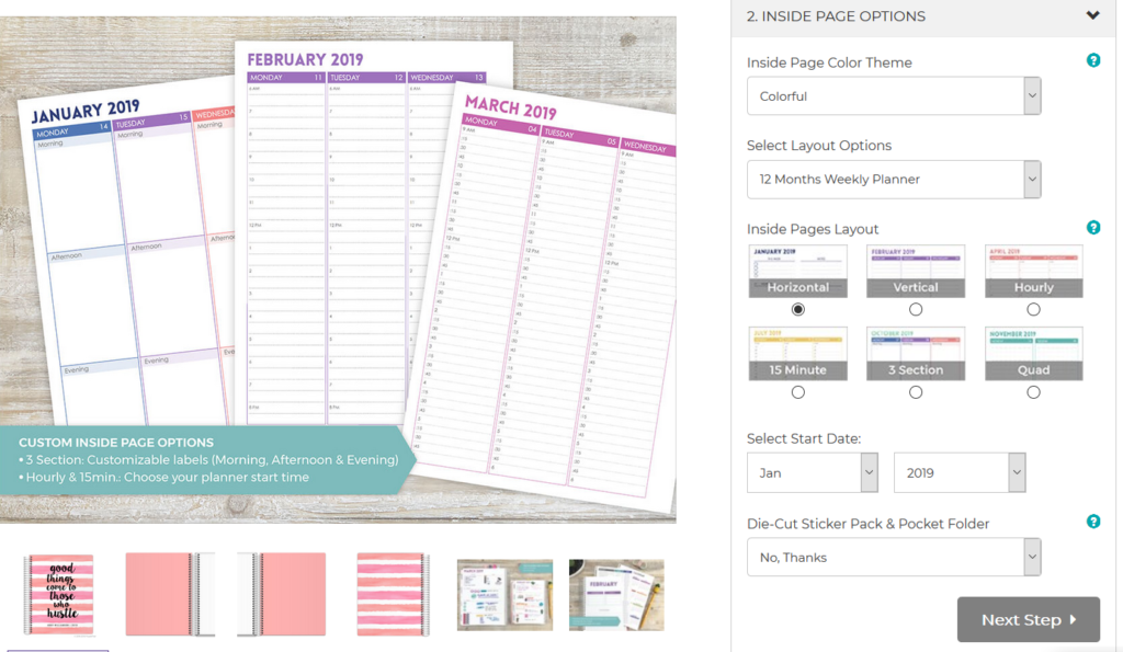 purple trail weekly planner review inside page layout ideas monday start colorful neutral hourly vertical horizontal