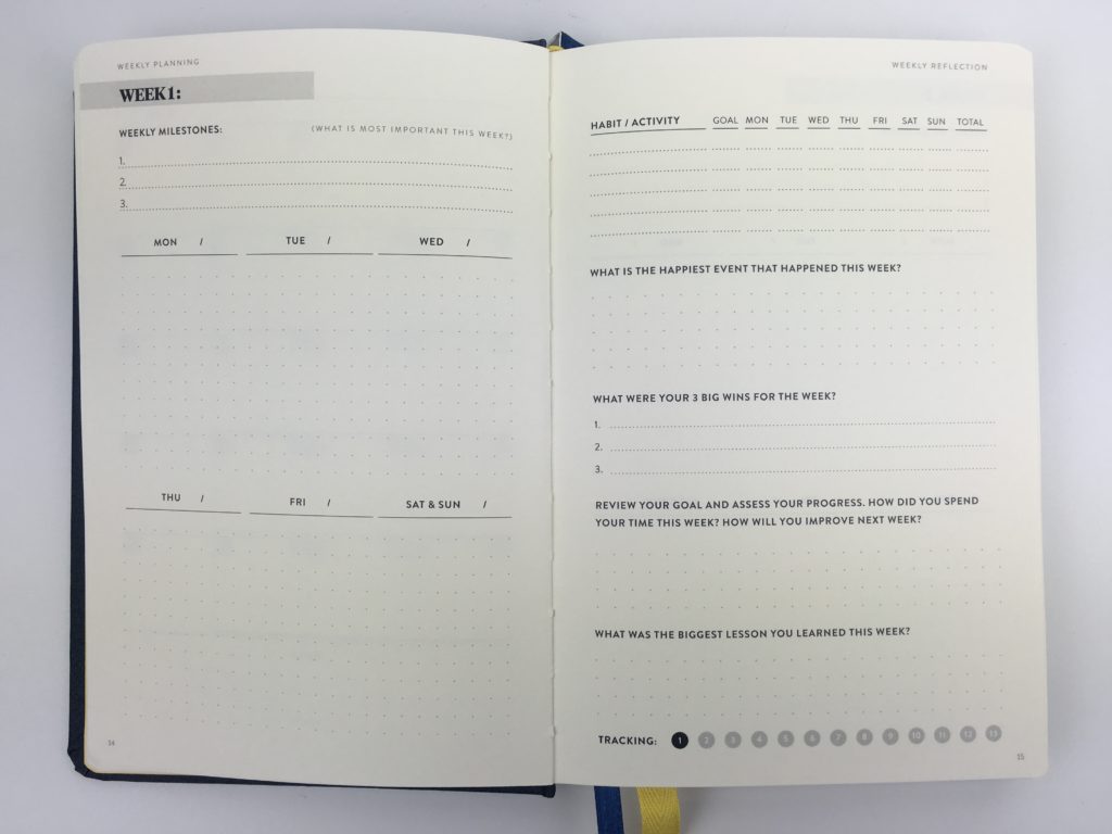 self journal planner review weekly overview 2 pages monday start gender neutral minimalist planner for men non girly