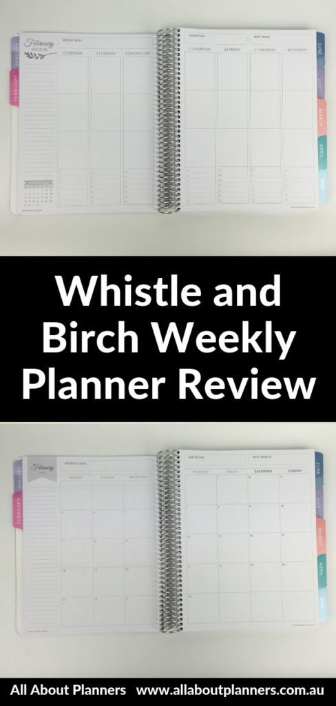 whistle and birch weekly planner review horizontal vertical hourly student teacher australian made cheaper alternative to erin condren