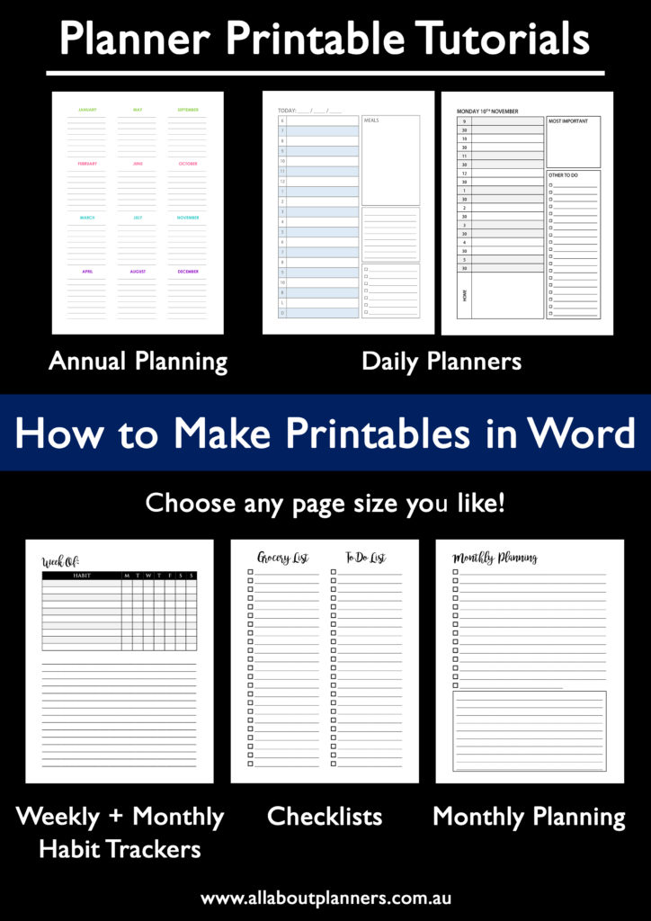 how to make planner printables tutorials video weekly monthly daily neutral calligraphy cute cheap quick easy