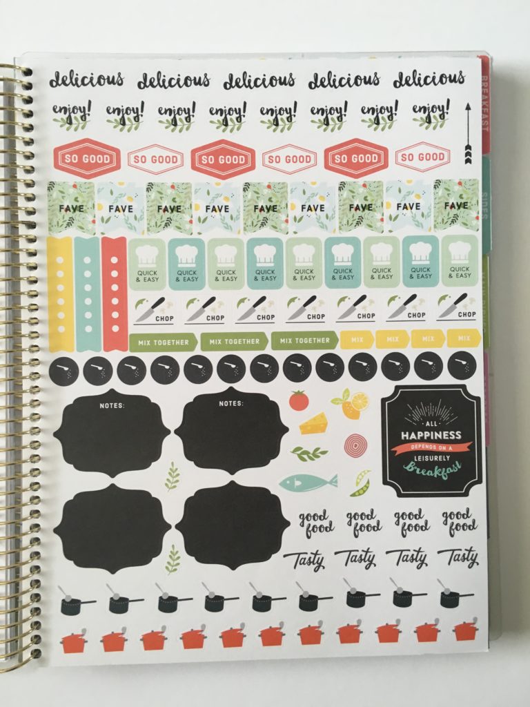 michaels recollections recipe organizer large planner stickers meal plan index kitchen substitutes planner stickers icons
