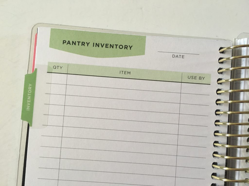 recollections weekly planner review pros and cons pantry fridge inventory meal planning grocery list