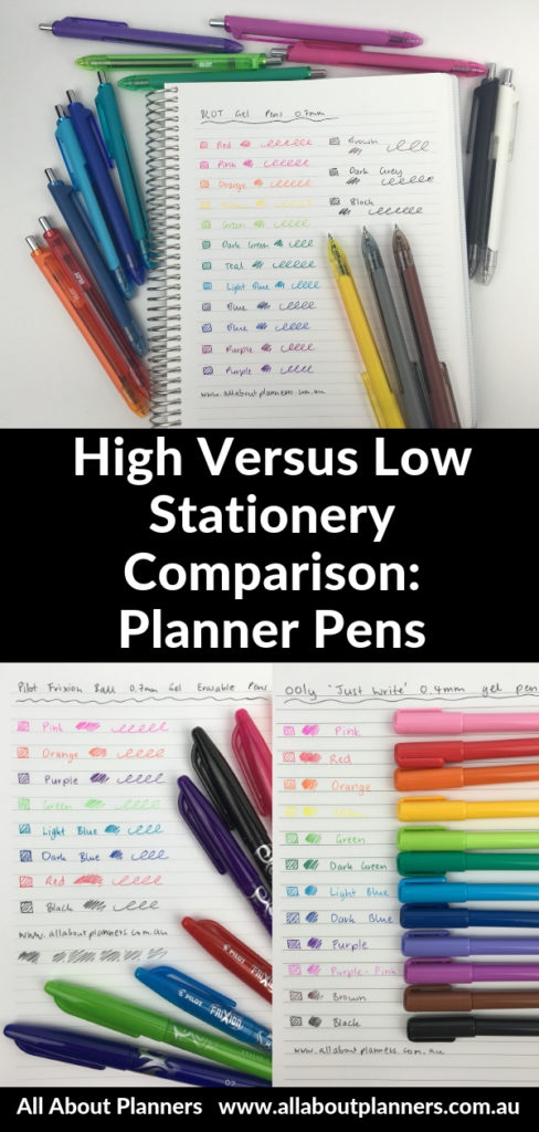 high versus low stationery comparison planner pen quality pros and cons cheap versus expensive dupes planning supplies