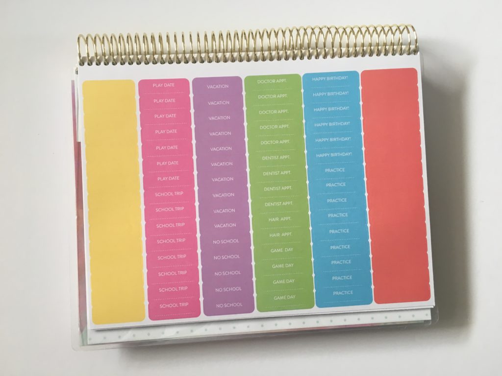 recollections family planner review planner stickers rainbow color coding appointments