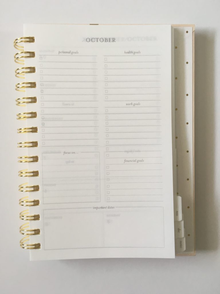 sugar paper planner monthly notes page checklists