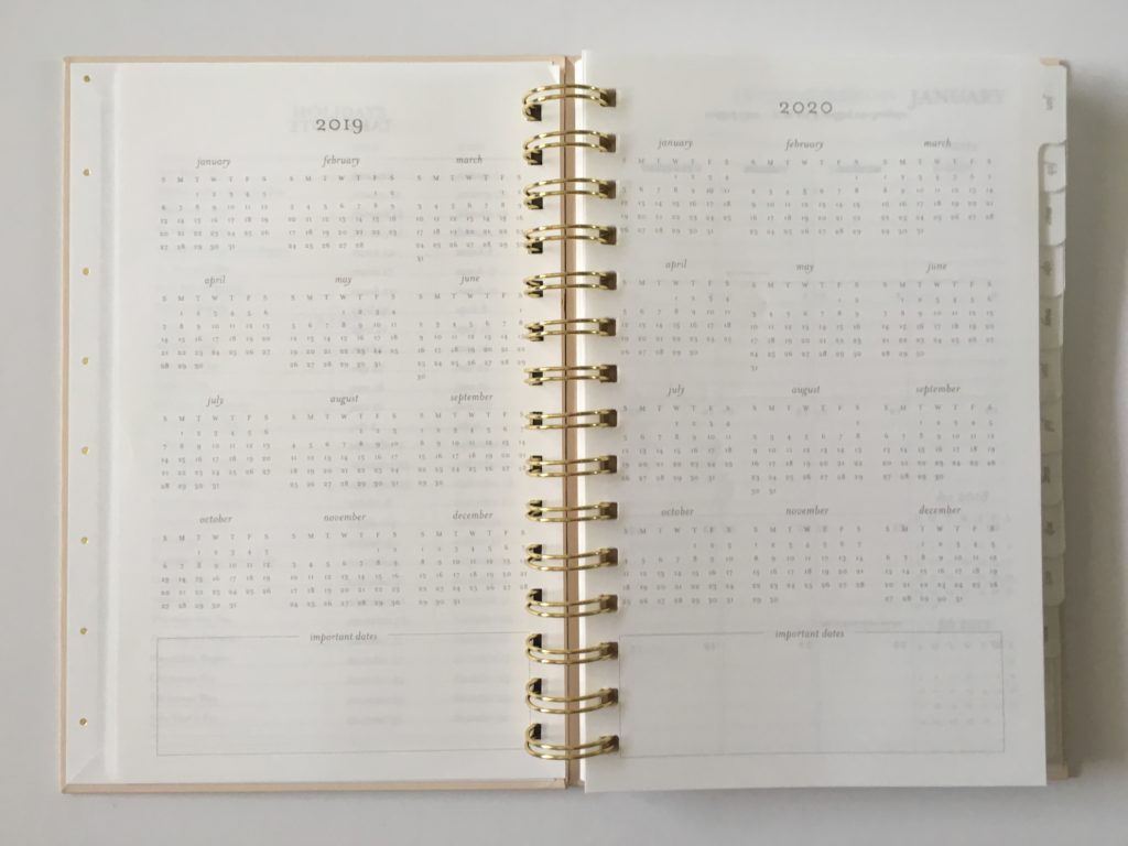 sugar paper planner review important dates page