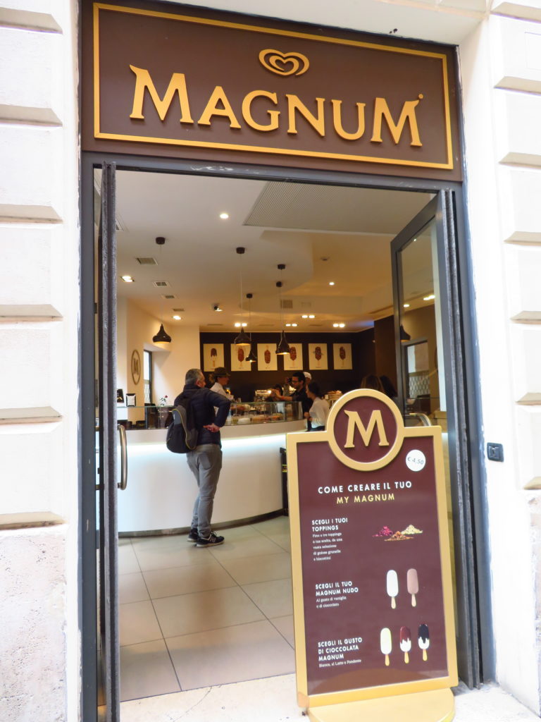 Rome italy magnum shop food gelato