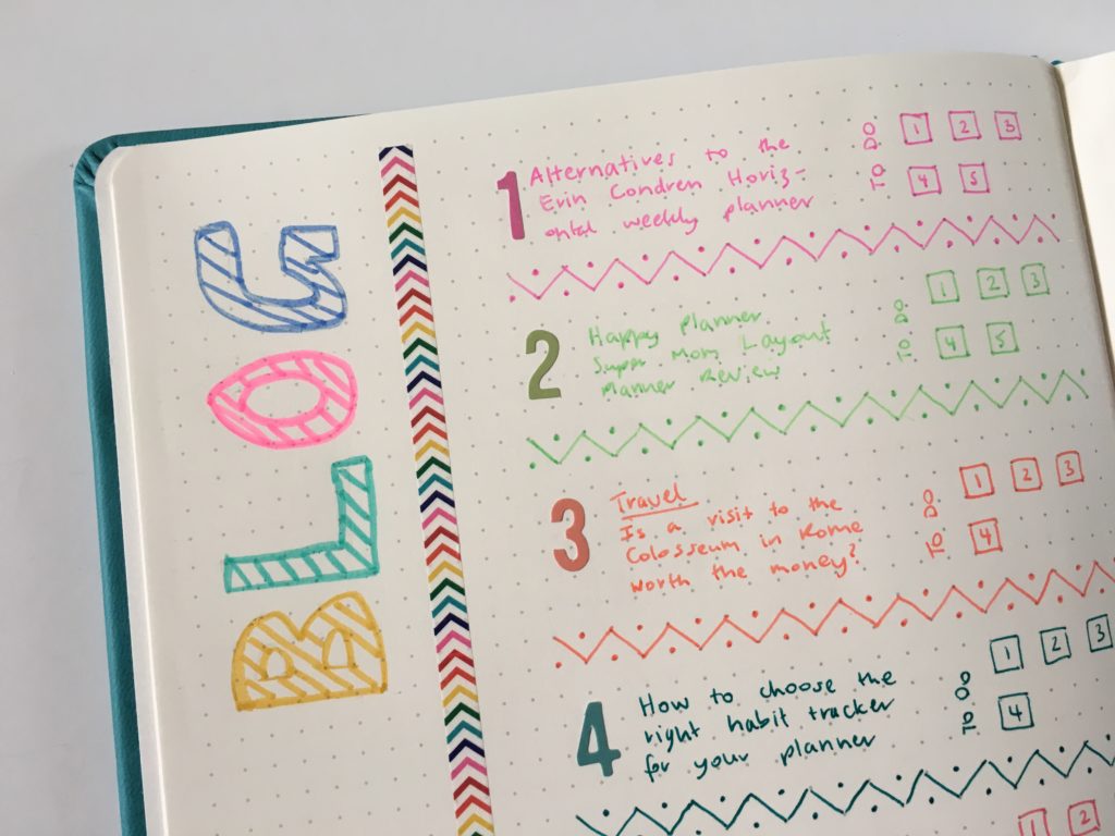 Siwengde bullet journal weekly spread blog planning simple quick easy business blogging layout ideas color coding planner stickers