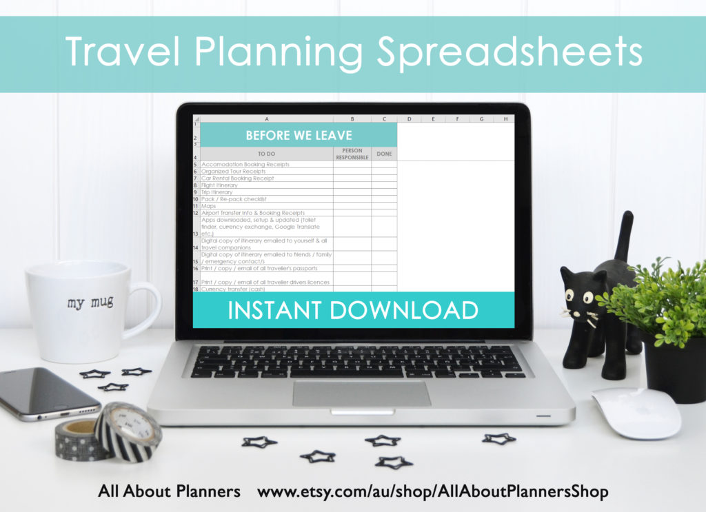 before we leave checklist excel template to do list travel organizer simple quick easy editable template