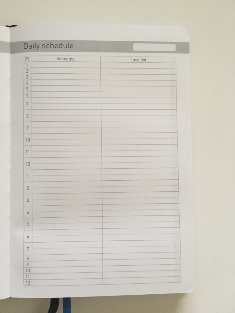 lion planner review notes page lined bright white paper sewn bound undated daily weekly 24 hour schedule