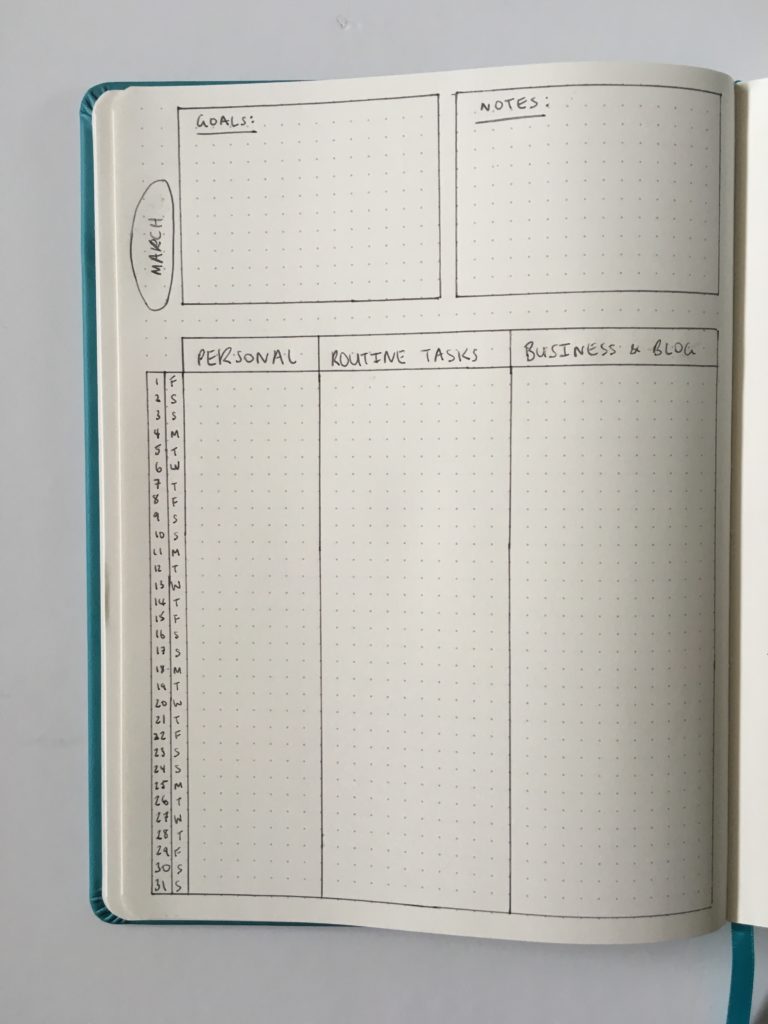 monthly bullet journal layout inspiration ideas tip simple minimalist quick siwengde notebook manage work personal business busy multiple things