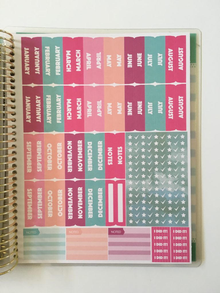 recollections goals planner review planner stickers rainbow bright colorful monthly tabs