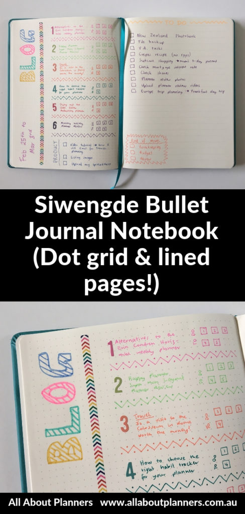siwengde bujo layout weekly spread blogging dot grid lined simple quick easy colorful