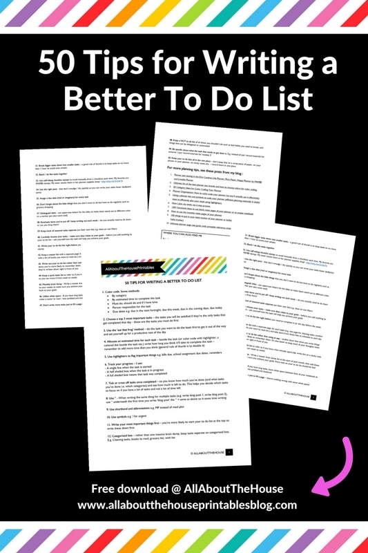 50 tips for writing a better to do list
