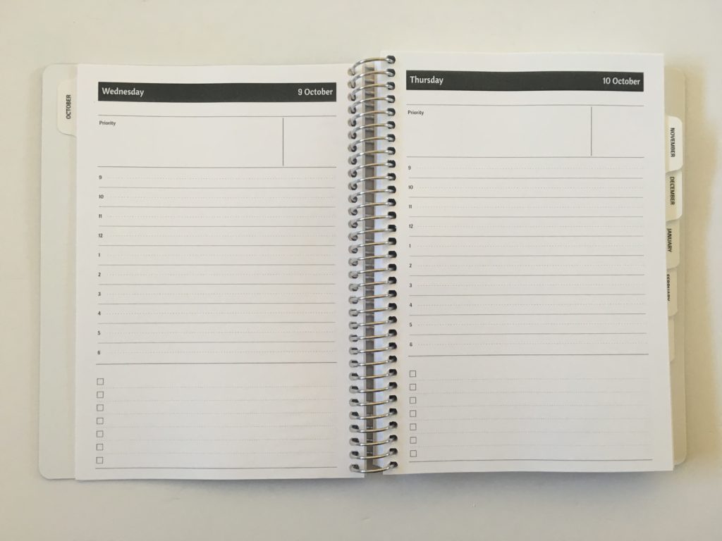 agendio daily planner review hourly 9am to 6pm horizontal lined a5 page size neutral custom personalised pros and cons video pen test
