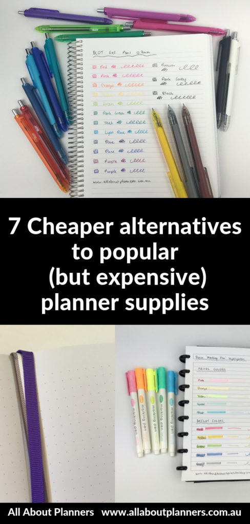 cheaper alternatives to popular planner supplies expensive pen highlighter bullet journal alternative notebook tips inspo ideas