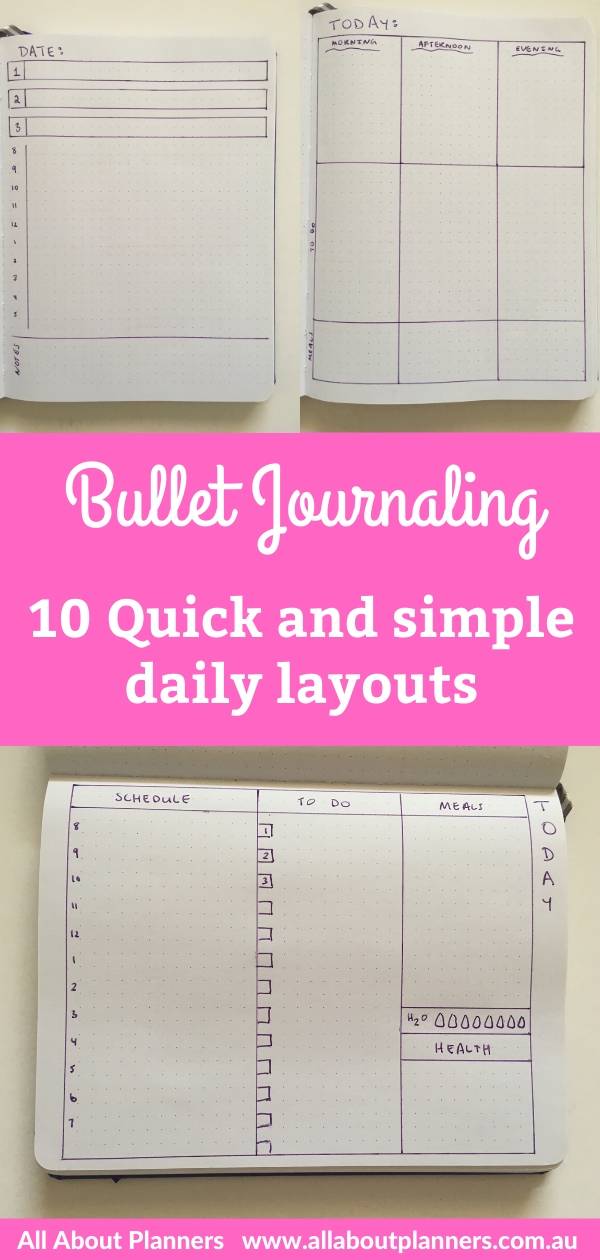 10 Quick and Simple Bullet Journal Daily Layouts – All About Planners