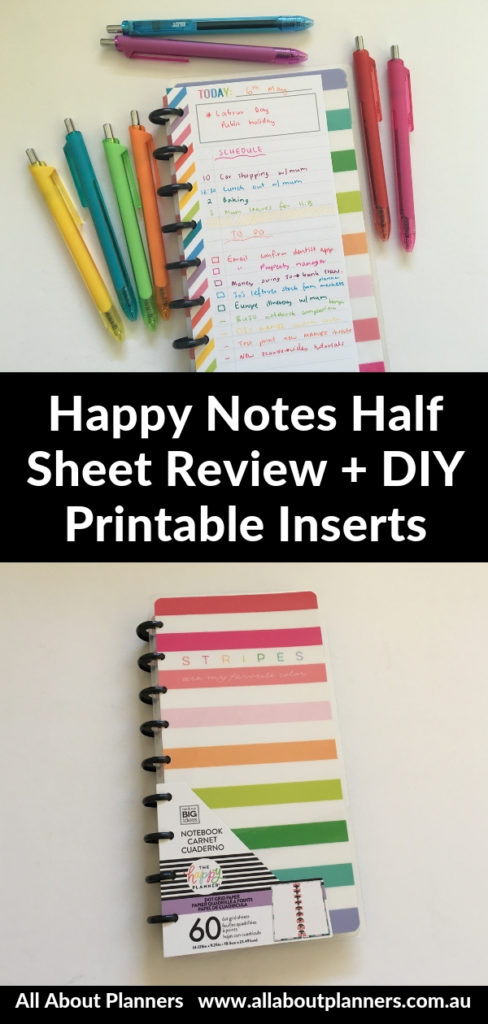happy planner half sheet review plus diy printable inserts daily monthly habit shopping list grocery rainbow budget bill expense