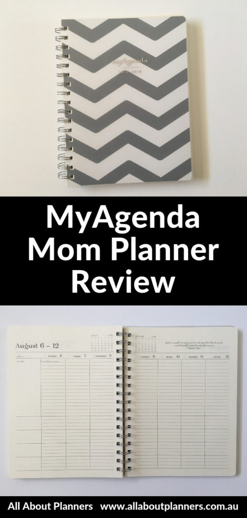 myagenda mom planner review pros and cons categorised family weekly layout lined writing space class school pen test