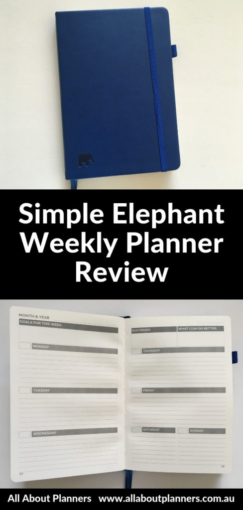 simple elephant weekly planner review pros and cons monday start horizontal lined undated weekends combined student college