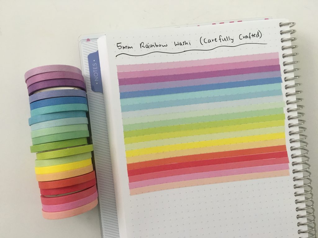 5mm rainbow solid washi tape carefully crafted best bullet journaling supplies planner shopping