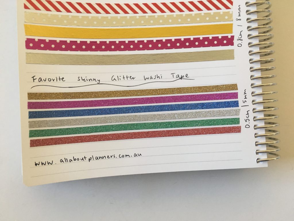 favorite skinny washi tape for planning foil glitter planner supplies recommendation sparkly bullet journal supplies all about planners tips