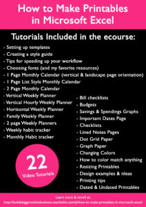 How to make printables in Microsoft Excel (step by step tutorials ...