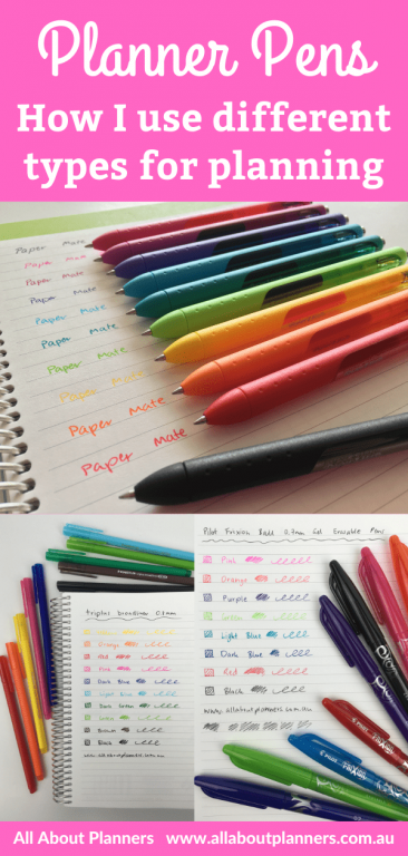 the best planner pens how I use different types of pens for planning color coding inkjoy gel review fine tip needle tip frixion erasable ballpoint-min