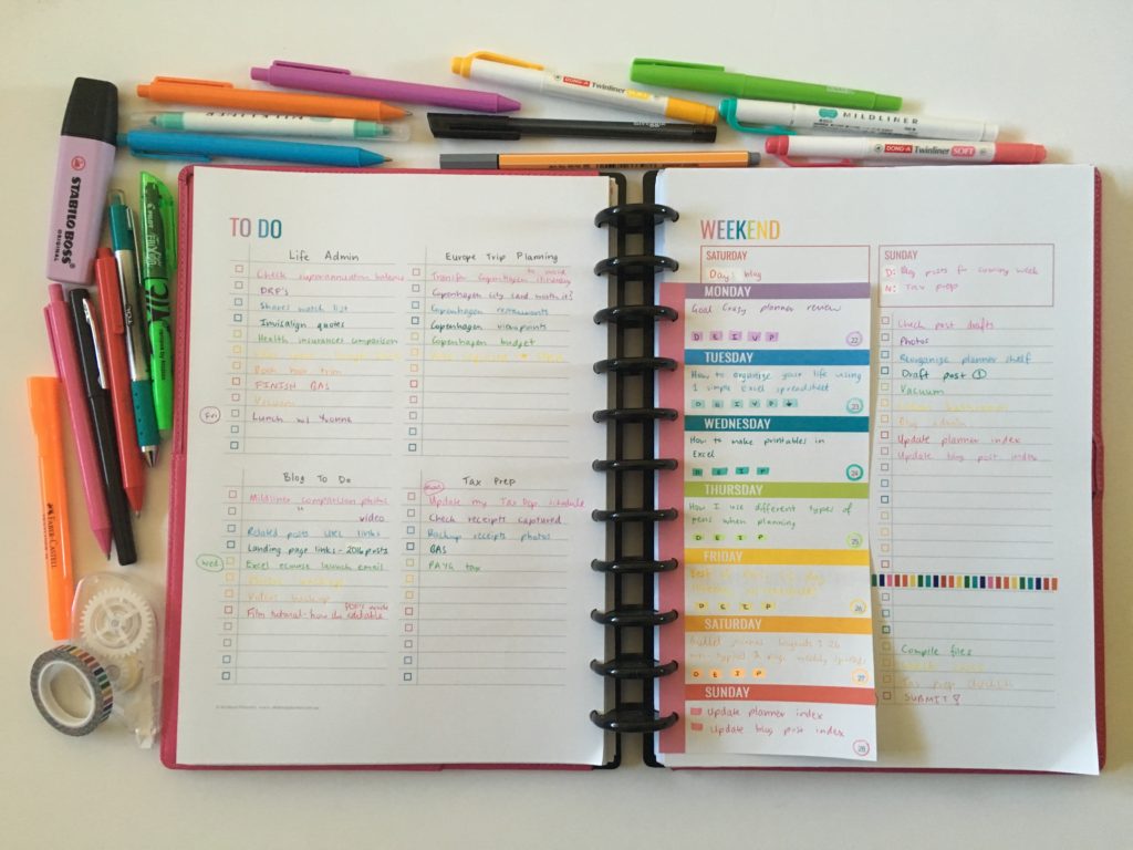 Categorised Weekly Planning Using Printables In The Arc Discbound Notebook
