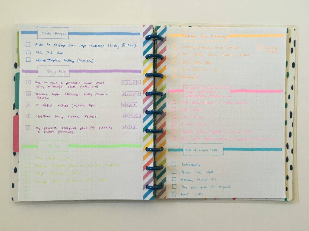 bullet journal rainbow spread highlighters simple minimalist quick