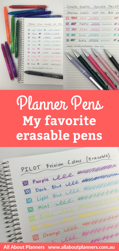 favorite erasable pens for planning or bullet journaling pen brands compared