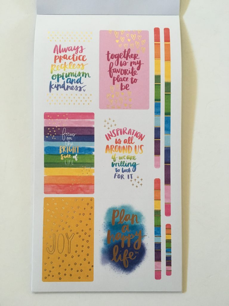 happy planner be happy box sticker book rainbow functional decorative quotes phrases tasks to do washi tape