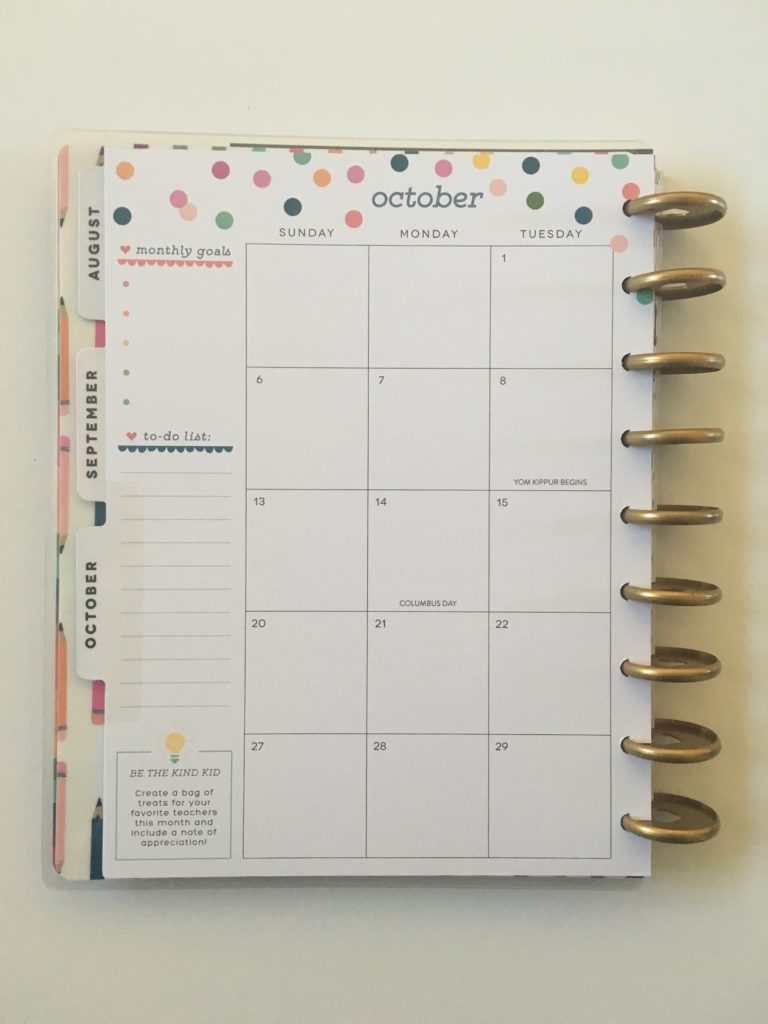 happy planner student planner sunday week start rainbow confetti to do list monthly goals