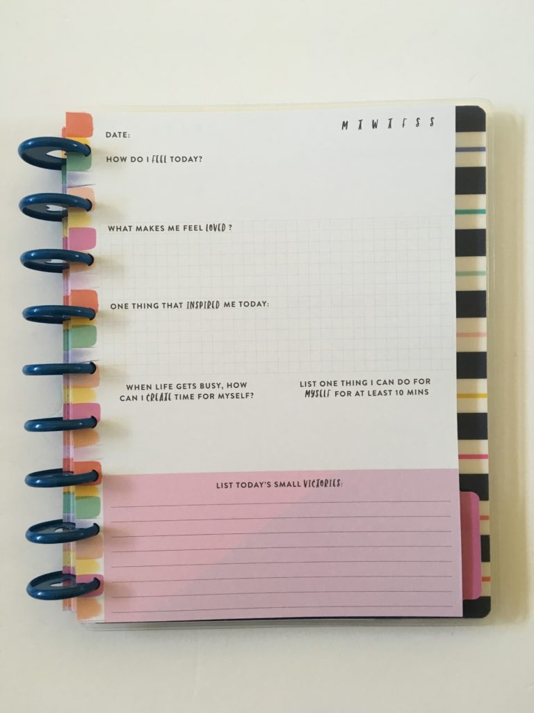 happy planner wellness journal day to a page review