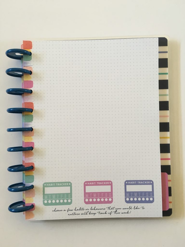 happy planner wellness journal review 2 page undated weekly plus day to a page dot grid habit tracker bullet journal