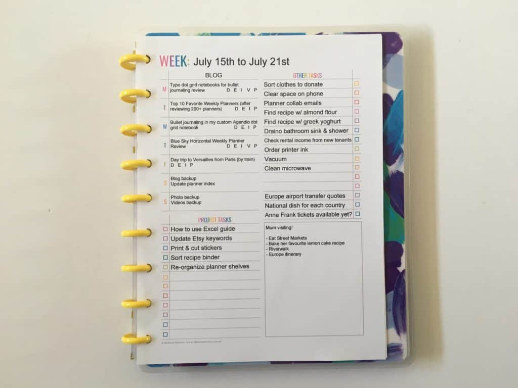 Using an editable printable for weekly planning (explanation of how ...