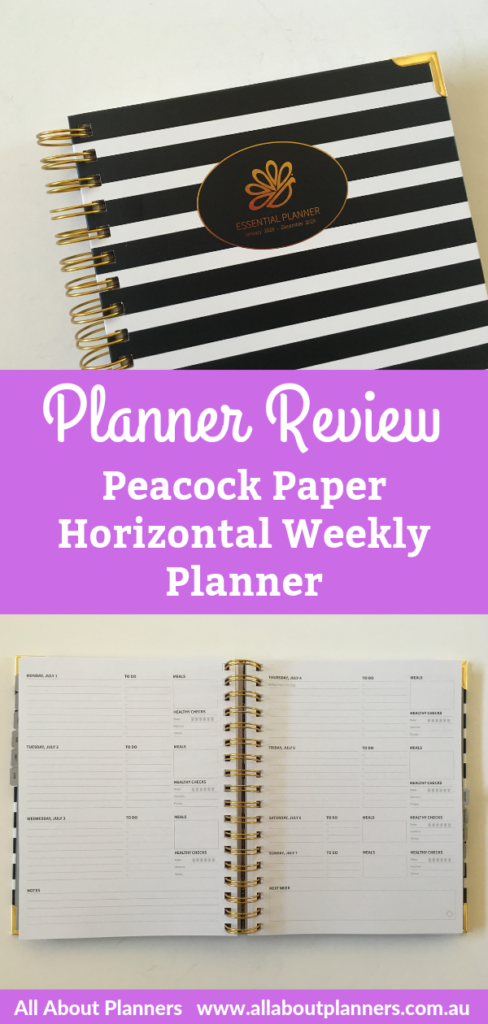 peacock paper horizontal weekly planner review monday start hydrate tracker to do