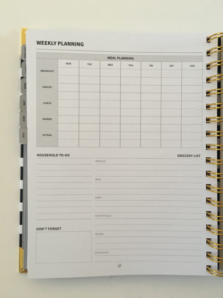 peacock paper planner weekly overview to do tasks meal plannning study