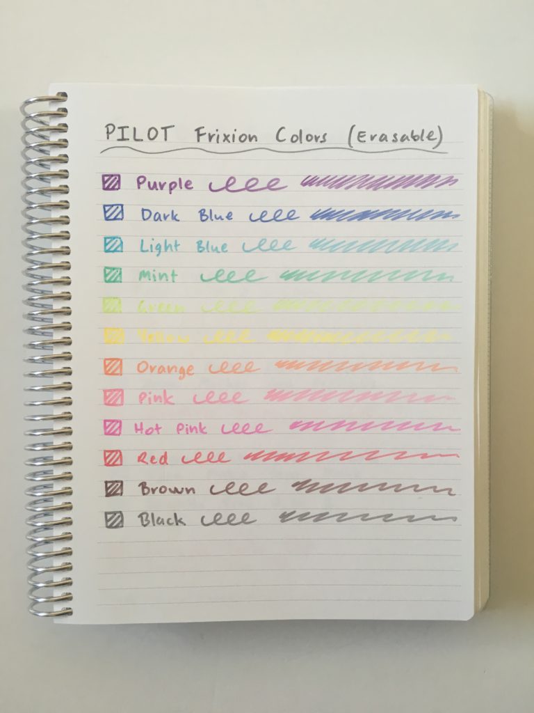 pilot frixion marker erasable pen for planning favorite pens for planners titles bullet journal bujo