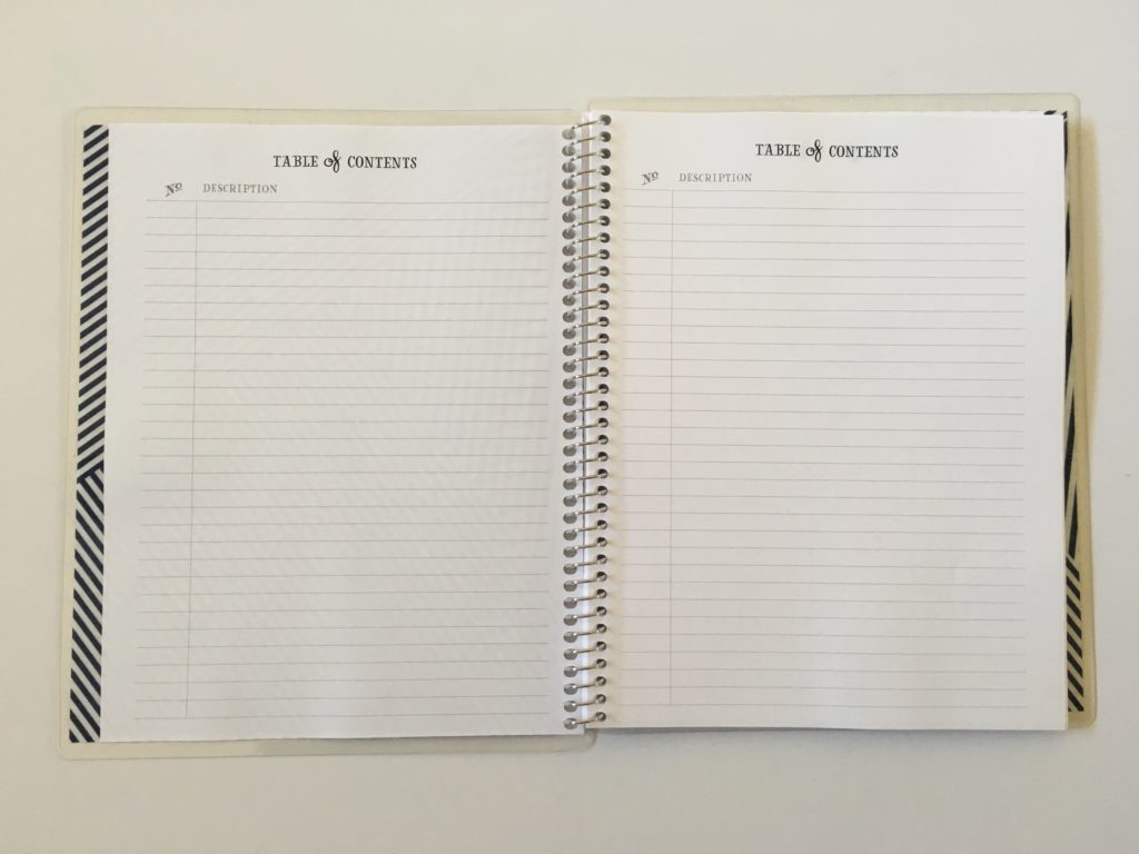 practical paper co bullet journal bujo dot grid 5mm spacing bright white paper table of contents key index