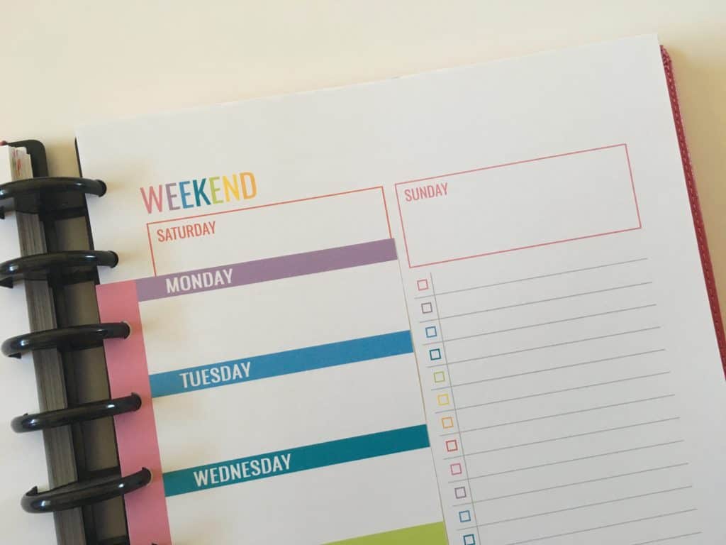 Categorised weekly planning using printables in the ARC discbound ...