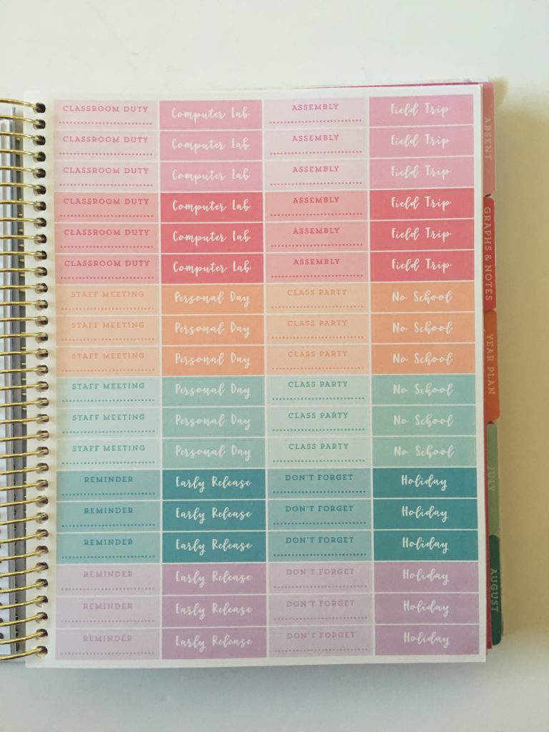 recollections teacher planner stickers functional icon lesson planning no school birthday event labels day off birthday