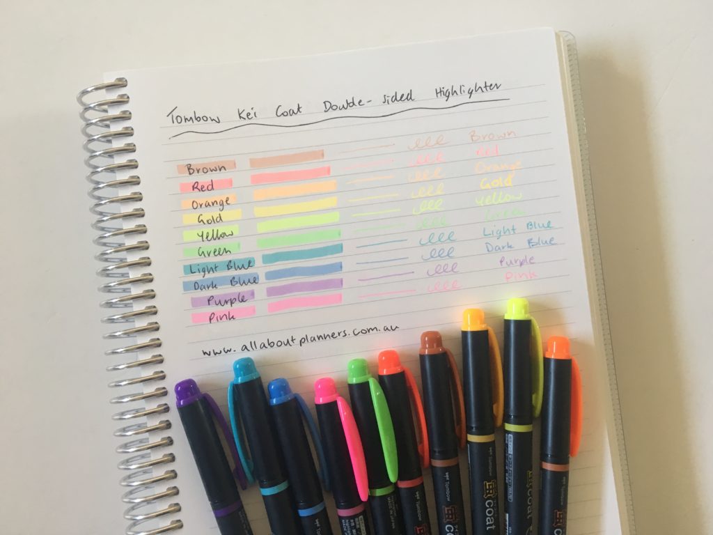 tombow kei coat highlighters dual tip rainbow review pen swatches