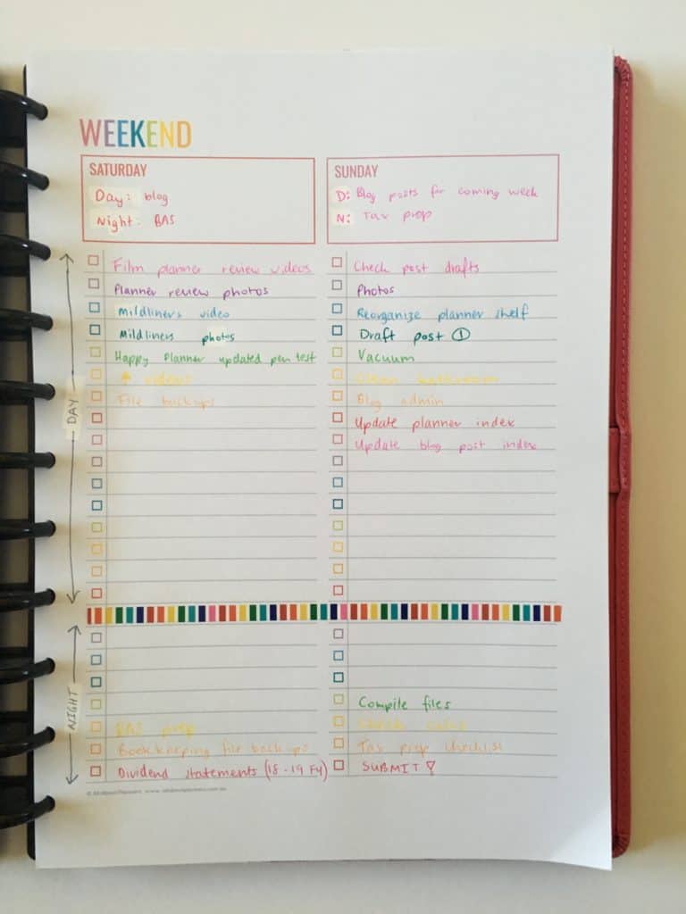Categorised weekly planning using printables in the ARC discbound ...