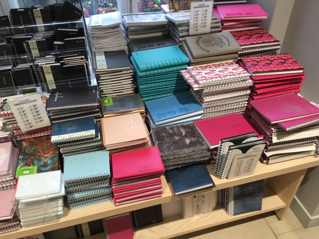 Suomalainen Kirjakauppa stationery shopping helsinki finland planners agenda bullet journal pens highlighters notebooks favorite tips