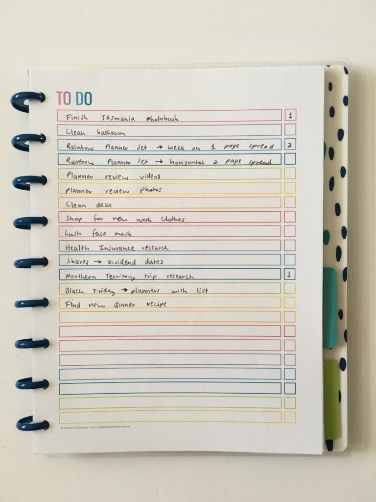free printable checklist rainbow can be resized for mambi classic happy planner tutorial diy editable