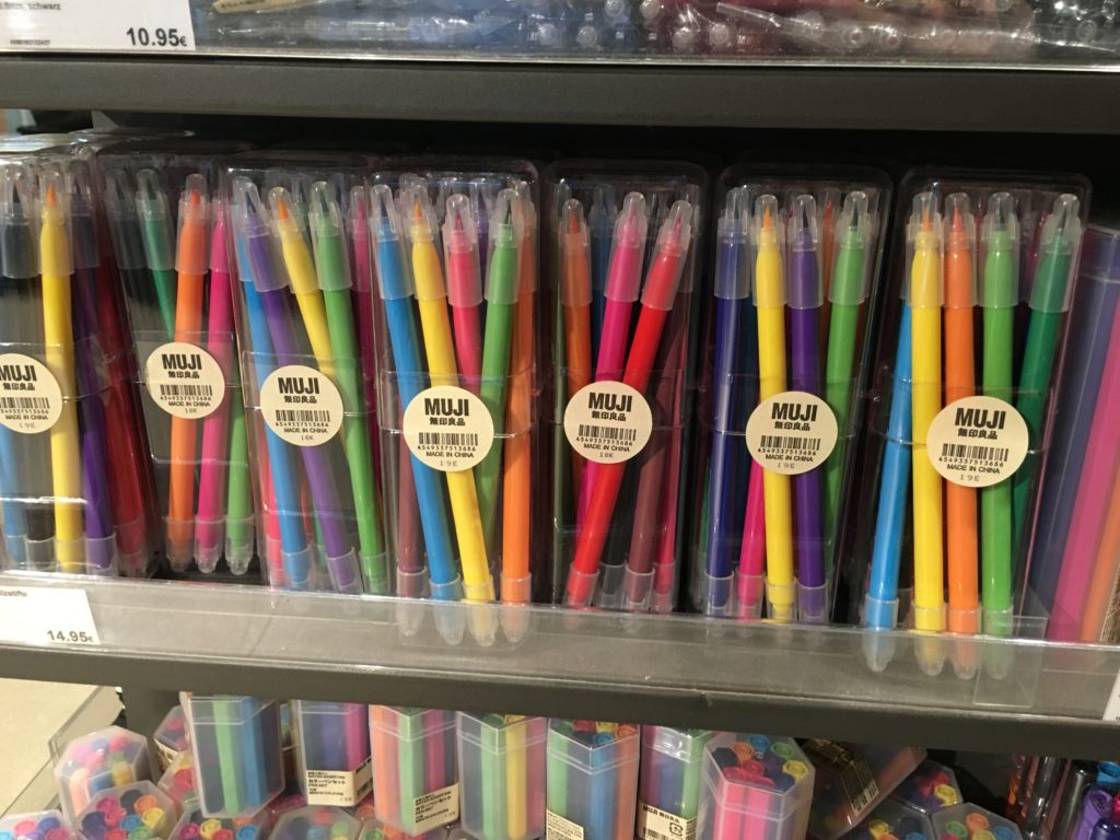 muji frankfurt stationery shopping planner supplies dual brush pen rainbow