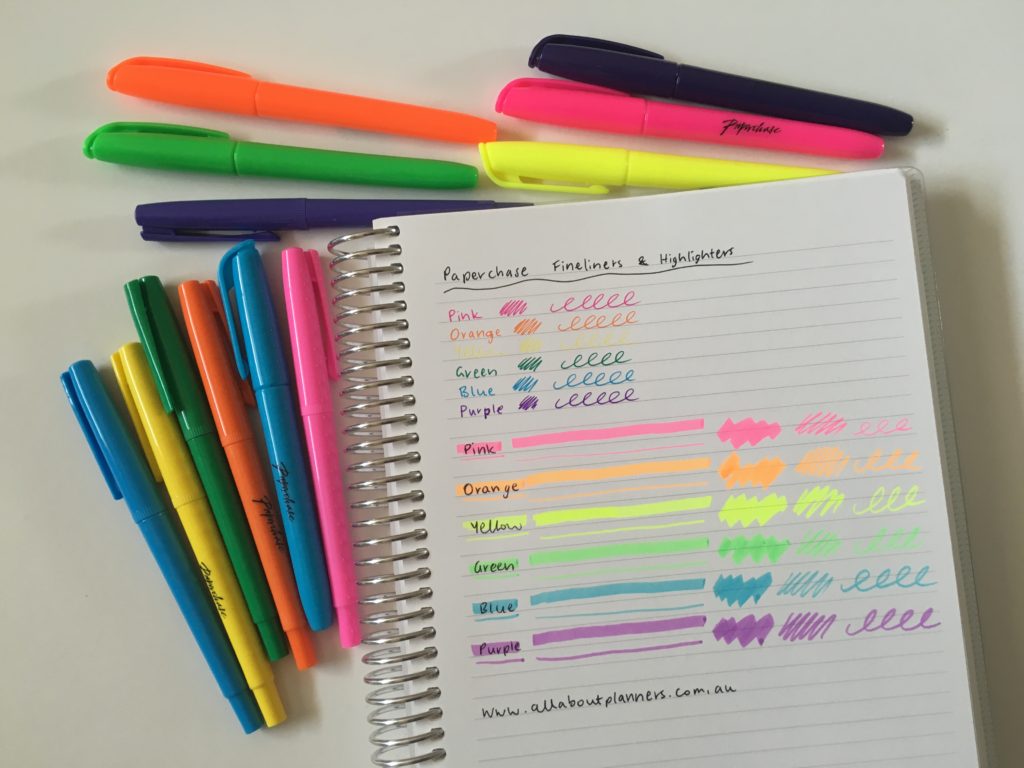 paperchase fineliners highlighter review pros and cons rainbow europe stationery haul
