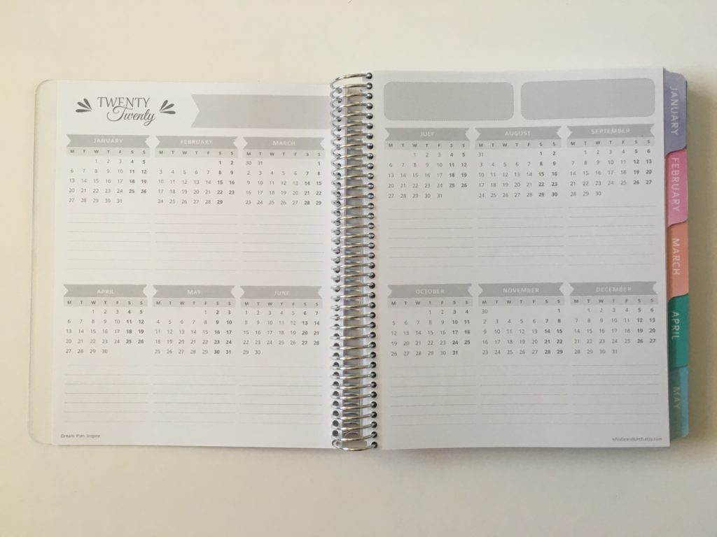 whistle and birch weekly planner review australia annual overview pages